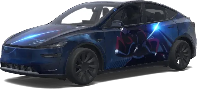 Mitternachts-Neon-Glow – Tesla Model Y Wrap