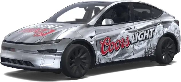 Coors Light Silver Wrap – Tesla Model Y wrap