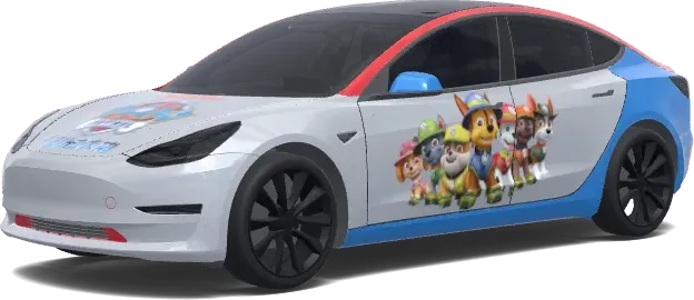 Патруль Пёс (汪汪巡逻车) – оклейка Tesla Model 3