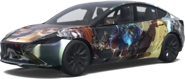 Ekko firelight Arcane – Tesla Model 3 wrap