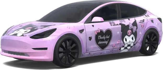 库洛米粉紫配色(Kuromi, pink purple color) – 特斯拉 Model 3 涂装