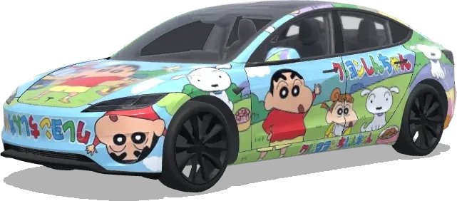 Крейон Синтян (Crayon Shin-chan.) – оклейка Tesla Model 3