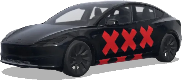 Black Amsterdam Crosses – Tesla Model 3 wrap