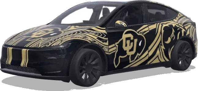 CU Buffs Black Gold – Tesla Model Y wrap