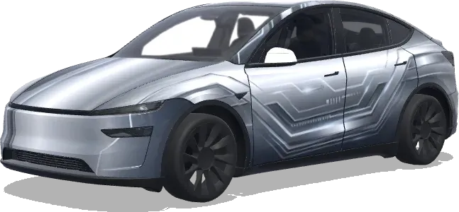 Silver Future Gradient – Tesla Model Y wrap