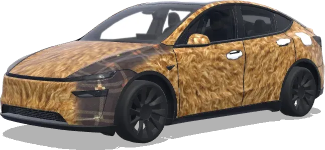 Золотая шуба для Tesla – оклейка Tesla Model Y