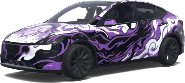 Envoltura de llama morada para Model Y – wrap para Tesla Model Y