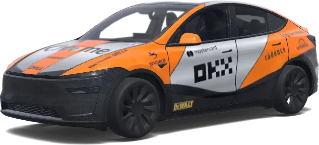Ráfaga Tecnológica Naranja – wrap para Tesla Model Y