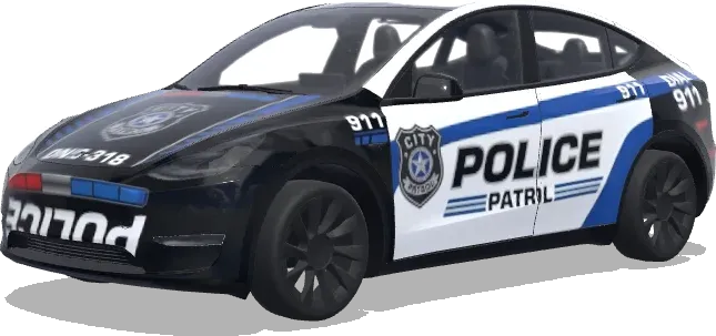 Black and White Police Patrol – Tesla Model Y wrap