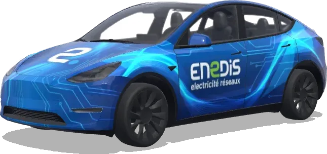 Enedis azul (Enedis. Colors: blue.) – wrap para Tesla Model Y
