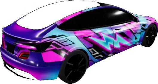 ネオ東京レーシング Model 3 ハイランド (Itasha neo-Tokyo racing - Model 3 Highland Base) – テスラ Model 3 ラッピング