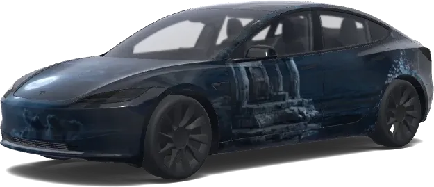 Cascade bleu profond – covering Tesla Model 3
