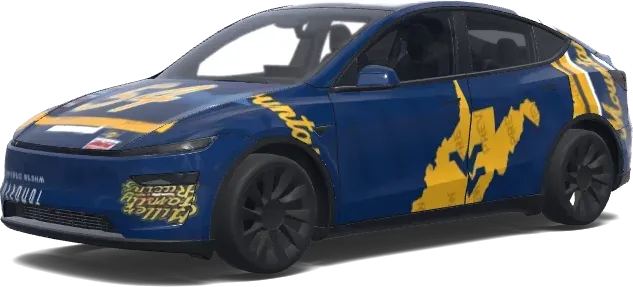 蓝金闪电 – 特斯拉 Model Y 涂装