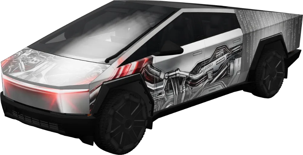 크롬 사이버펑크 (Chrome Cyberpunk) – 테슬라 Cybertruck 랩핑