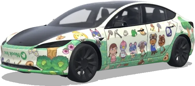 あつまれ どうぶつの森 – テスラ Model 3 ラッピング