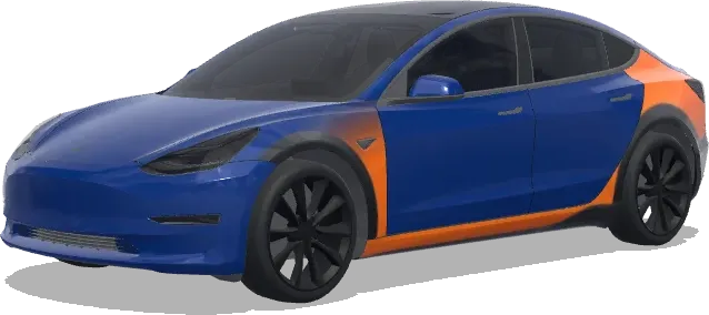 Blue and Orange – Tesla Model 3 wrap