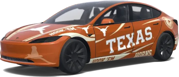 德州長角牛(Texas Longhorns) – 特斯拉 Model 3 塗裝