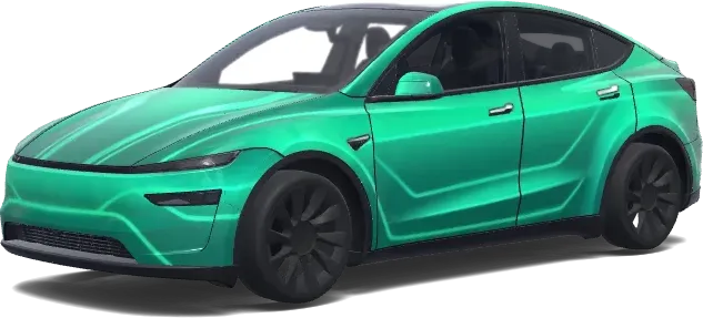 Smaragd-Chrom-Folierung – Tesla Model Y Wrap