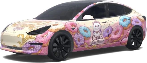 Prinzessin Donut Charakter (I want the character Princess Donut.) – Tesla Model 3 Wrap