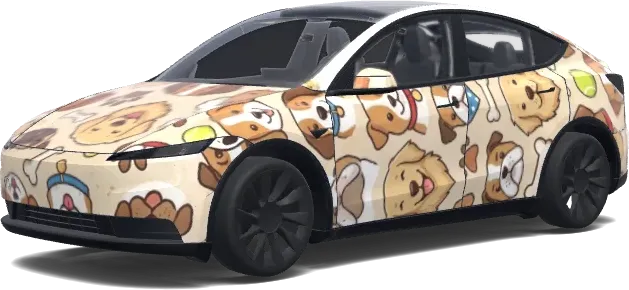 Pup (Pup.) – wrap para Tesla Model Y