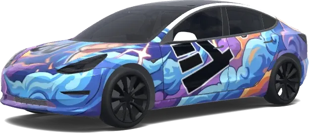 One Piece Gear 5 Luffy (Monkey d luffy gear 5 one piece.) – Tesla Model 3 Wrap