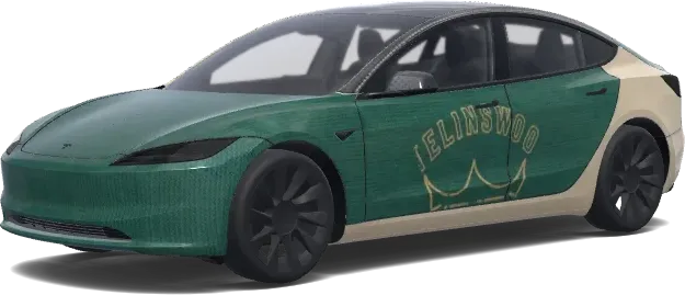 Grüne Krone Tesla-Folierung – Tesla Model 3 Wrap
