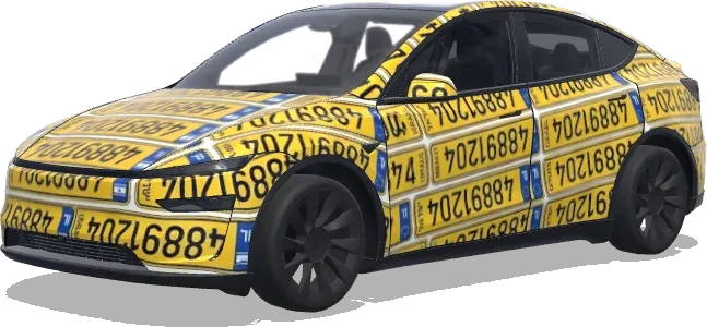 노란색 번호판 48891204 (לוחית רישוי 48891204. Colors: yellow.) – 테슬라 Model Y 랩핑