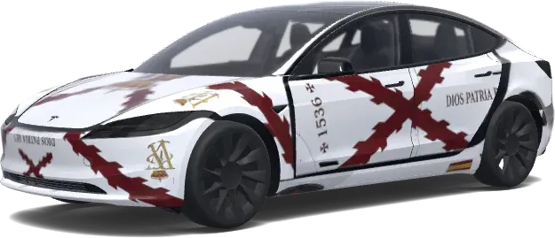Aspa de borgoña – Tesla Model 3 wrap