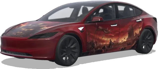 Красный штормовской легион – оклейка Tesla Model 3
