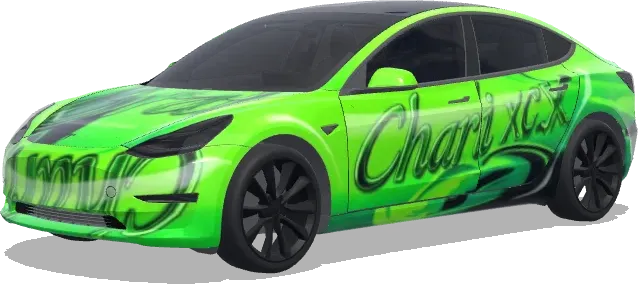 Charli XCX Brat (Charli XCX Brat album. Colors: green.) – wrap para Tesla Model 3