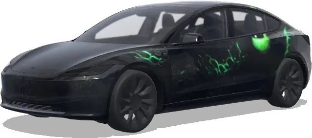 Беззубик Ночная Фурия – оклейка Tesla Model 3