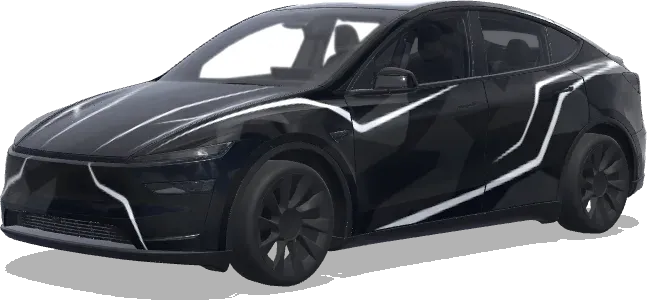 Schwarz Weiß Sigilo (Sobre negro sigilo. Colors: white.) – Tesla Model Y Wrap