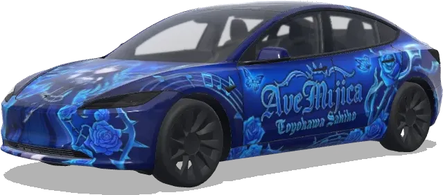 Togawa Sakiko Avemujica (我想要丰川祥子avemujica版的. Colors: blue.) – Tesla Model 3 wrap