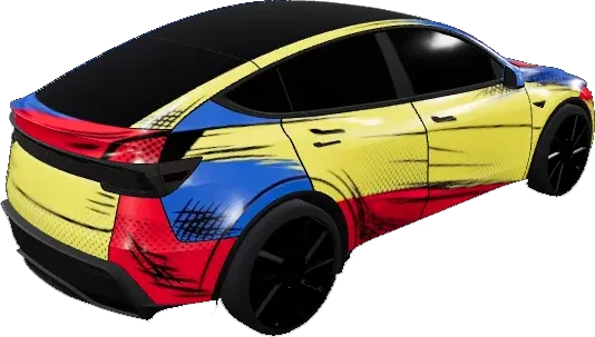 セルシェイドコミック - Model Y Juniper Premium (Cel-Shaded Comic - Model Y Juniper Premium) – テスラ Model Y ラッピング