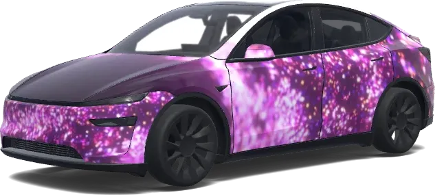 Galaxie violette scintillante – covering Tesla Model Y