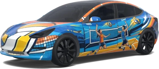 Волейбол (Volleyball.) – оклейка Tesla Model 3
