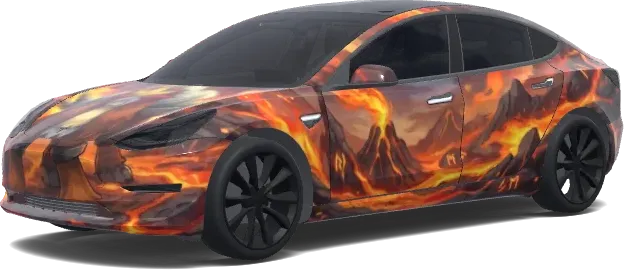 Pokémon Entei – covering Tesla Model 3