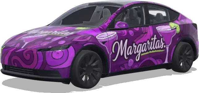 Margaritas Lila (Margaritas. Colors: purple.) – Tesla Model Y Wrap