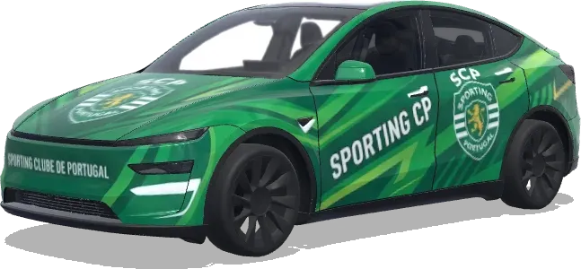 sporting clube portugL. Colors: green. – Tesla Model Y wrap
