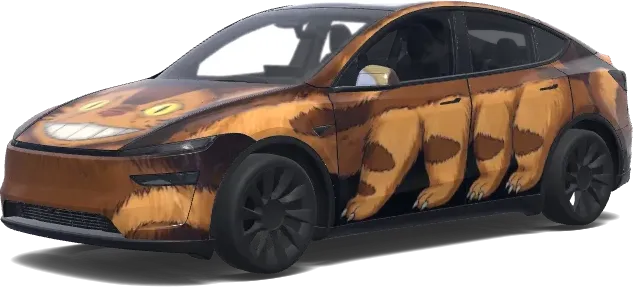 Grinsender Catbus Tesla-Folierung – Tesla Model Y Wrap