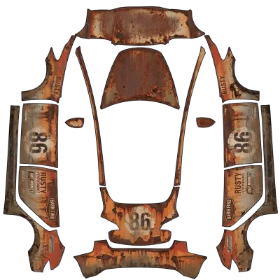 锈迹赛车（Rusty race car） – 特斯拉 Model 3 涂装