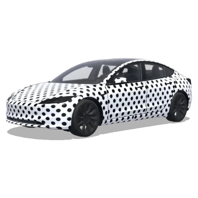 Чёрные точки на белом (Black dots. Colors: white.) – оклейка Tesla Model 3