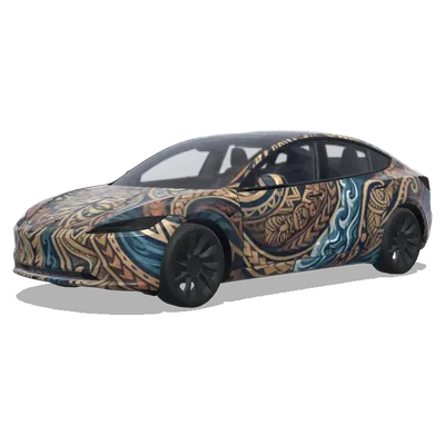 Polynesisches Tribal – Tesla Model 3 Wrap