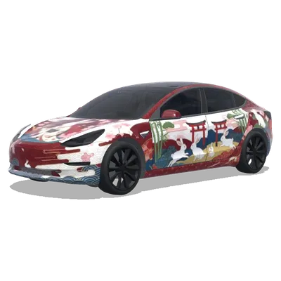 うさぎ (Usagi) – テスラ Model 3 ラッピング