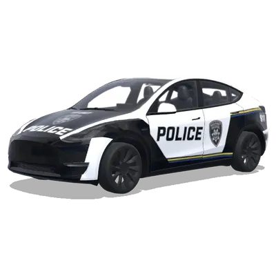 Чёрно-белая полиция – оклейка Tesla Model Y