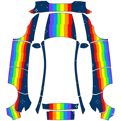 Rainbow Rider – Tesla Model Y wrap