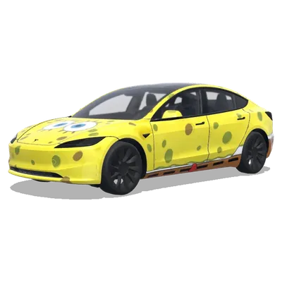 Губка Боб (spongebob) – оклейка Tesla Model 3
