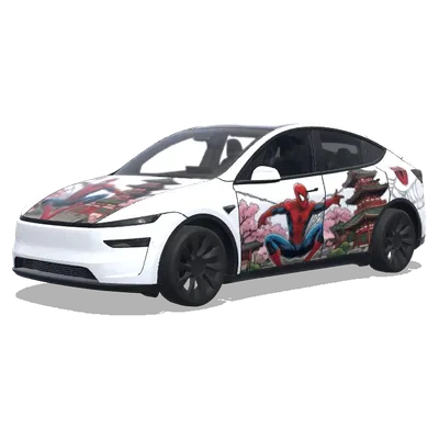 スパイダーマン テンプル (spiderman with this temple) – テスラ Model Y ラッピング