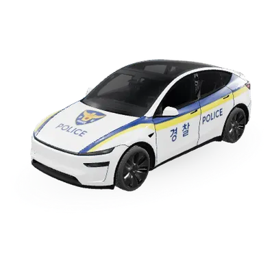 한국 경찰 블루 옐로우 랩 (폴리스) – 테슬라 Model Y 랩핑