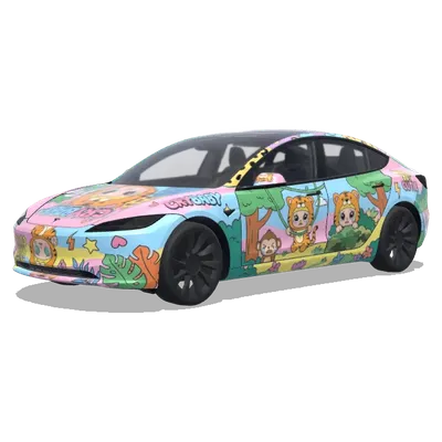 popmart CRYBABY Wild but Cutie – Tesla Model 3 wrap